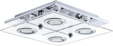 Image of Eglo LED Ceiling lamp Cabo, 4-Light Ceiling Spotlight, Stainless Steel and Fros