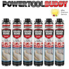 Image of Soudal Soudabond Easy Gun Grade 750ml PU Adhesive Expanding Foam Insulation x 6