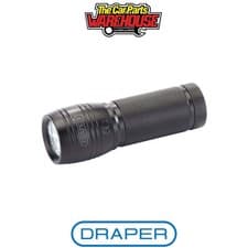 Image of Draper 81110 LED Aluminium Hand Torch 5W 45 Lumens 3 x AAA Batteries Required