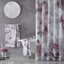 Image of Catherine Lansfield Dramatic Floral Shower Curtain Blush Pink