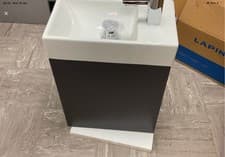 Image of Tavistock Kobe Cloakroom 450mm Wall Hung Unit & Basin Storm Grey , Mixer & Waste
