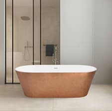 Image of Copper Zaraza Double Ended Freestanding Bath 1600mm with Waste