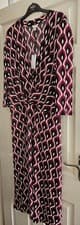 Image of M&CO STUNNING GEOMETRIC RED MIX DRESS SIZE 18