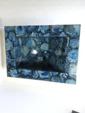 Image of Stone Sink Basin, Blue Agate Sink & Wash Basin, Agate Countertop Vessel Sink Dec