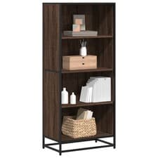 Image of WALPLUS Bookcase Brown Oak 60x35x139 cm Engineered Wood Tall Storage Unit