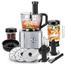 Image of 1100W Food Processor 3.2L+1.5L Mixer 11-in-1 Chopper Juicer Blender Shredder New