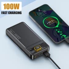 Image of Power Bank 30000Mah 100W USB C Charger Phone Portable Battery Pack Travel Flying