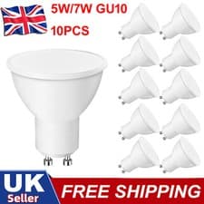 Image of 10X LED GU10 Light Bulbs 5W 7W Warm Cool Day White Spotlight Eneygy Saving 120°