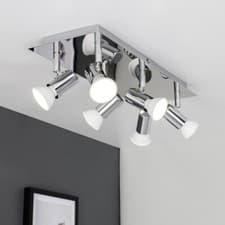 Image of 6 Way Ceiling Spot Light Fitting LED GU10 Adjustable Kitchen Spotlight Bar Lamp