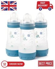Image of MAM Easy Start Self Sterilising Anti-Colic Baby Bottle 3 Pack 260 ml with Medi