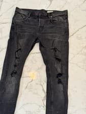Image of AllSaints Black Distressed Skinny Jeans – Men’s Size 31