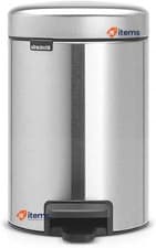 Image of Brabantia 112164 Pedal Bin Newicon With Plastic Inner Bucket, 3 L - Matt Steel