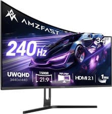 Image of 34 Inch Ultrawide Curved Gaming Monitor, 3440x1440 WQHD, 240Hz, 1ms MPRT, 1500R