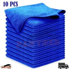 Image of Microfibre Cloths Pack of 10 – Large 40 x 40cm, Dark Blue for Cleaning Polishing