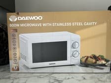 Image of Daewoo 20L 800W 6 Power Levels Manual Stainless Steel Microwave SDA2075 -New