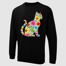 Image of Funny Cat Graphic Printed Sweatshirt Cat Lover Gift Long Sleeve Crew Neck Jumper