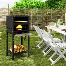 Image of 12 Inch Outdoor Pizza Oven Wood Fired Stove with Accessories Black