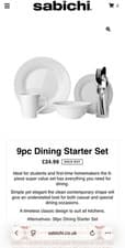 Image of Sabichi 9 Piece Essential Dining Set Porcelain - Dinner Plates And Crockery