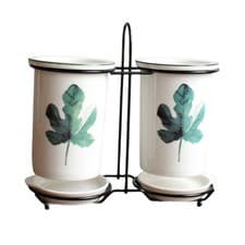 Image of Countertop Porcelain Utensil Holder, Multifunctional Cutlery