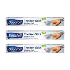 Image of Bacofoil Non Stick Foil Cooking Baking BBQ Wrap 5m x 300mm - Pack Of 3