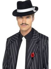 Image of White Gangster Tie On Elastic Gangsters Moll Fancy Dress Costume prop 1920s
