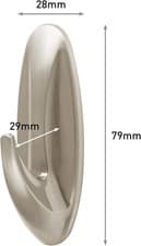 Image of 3M Command Medium Brushed Nickel Designer Hook, Indoor use - 1 Metal Medium Hook