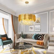 Image of Luxury E14 Crystal Chandelier,Round K9 Crystals Pendant Light