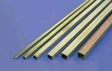 Image of K & S Square Brass Metal Tube 12" Long Pk3 various each snug fit the next size.