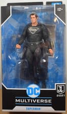 Image of McFarlane DC Comics JUSTICE LEAGUE SUPERMAN BLACK SUIT 7" Action Figure RARE