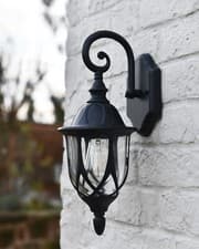 Image of Moreton Outdoor Wall Light Traditional Garden Lantern Outside Lighting IP44