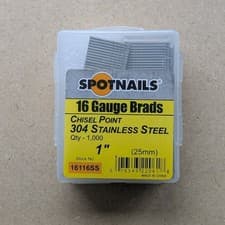 Image of Stainless Steel Straight Brads 1000x 16 Gauge x 25mm / Finish Nails - Spotnails
