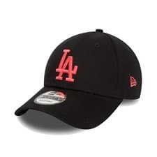 Image of New Era Cap Men's MLB LA Dodgers Team Basic Black & Red 9FORTY Adjustable Hat