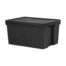 Image of Wham Bam Recycled 96L Heavy Duty Storage Box with Lid - Black