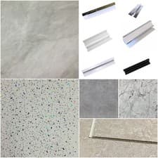 Image of Shower Panels 1000mm Wide x 2400mm High Bathroom Cladding 10mm PVC Wet Wall