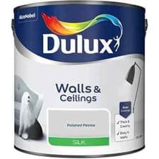Image of Dulux Silk Smooth Creamy Emulsion Walls Ceilings Paint 2.5L Polished Pebble