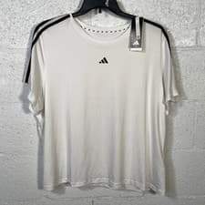 Image of Adidas Plus Size Aeroready Train Essentials 3-Stripes T-Shirt white black 3X