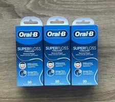 Image of Oral B Super Floss for Bridges and Braces, Mint, 50 strands. ×3 Pack