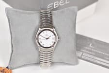 Image of Ebel Classic Ladies Quartz Watch 9087121/0228P White Roman Dial, Date, Stainless