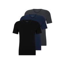 Image of Hugo Boss 3 Pack T Shirts Mens Black Blue Grey Classic Size M L XL XXL