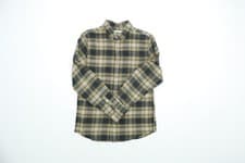 Image of Marks & Spencer Men's Shirt Size M Green Mix Long Sleeve Collared Check Plaid