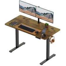 Image of 120x60cm Electric Standing Desk for Home Office with Adjustable Height, Vonhaus