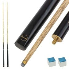 Image of 2 x Wollowo 57 Inch White Ash Wood Snooker/Pool Cues