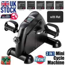 Image of Mini Exercise Bike Pedal Exerciser Arm Leg Cycle Machine Adjustable Resistance