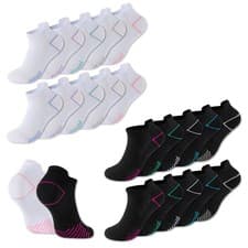 Image of Ladies 10 Pack Trainer Liner Socks Sports Gym Running Cushioned Socks Size 4-8