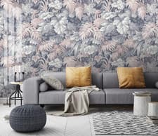 Image of 3D Grey Leaves R2638 Wallpaper Wall Mural Self-adhesive Removable Kay