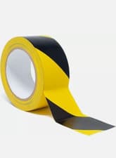 Image of Hazard Warning Tape Black & Yellow Hazard Tape 38mm x 33m