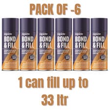 Image of 6x 500ml Bond & Fill Expanding Foam Sealing Insulating Gaps Cracks Filler Spray