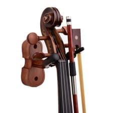 Image of Hardwood Violin Hanger Hook with Bow Holder for Home & Studio Wall Mount