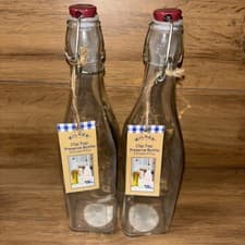 Image of 2 X Kilner Clip Top Square Preserver Airtight Glass Bottle Jar Canister 0.55L 56
