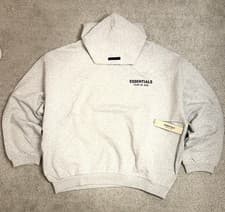 Image of Fear of God Essentials Men's Fleece Hoodie Size L Light Oatmeal BNWT